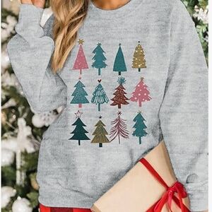 KIDDAD Christmas Tree Graphic Sweatshirt Top Size Small